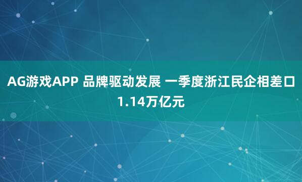 AG游戏APP 品牌驱动发展 一季度浙江民企相差口1.14万亿元