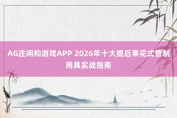 AG庄闲和游戏APP 2026年十大提后果花式管制用具实战指南