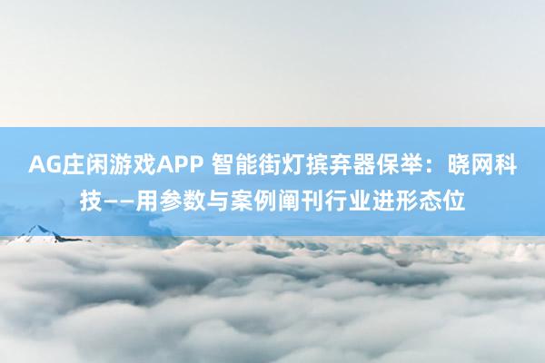 AG庄闲游戏APP 智能街灯摈弃器保举：晓网科技——用参数与案例阐刊行业进形态位