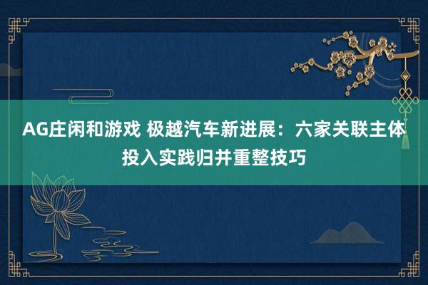 AG庄闲和游戏 极越汽车新进展：六家关联主体投入实践归并重整技巧