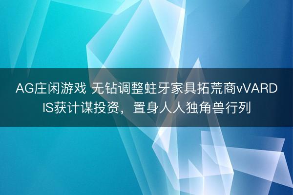 AG庄闲游戏 无钻调整蛀牙家具拓荒商vVARDIS获计谋投资，置身人人独角兽行列